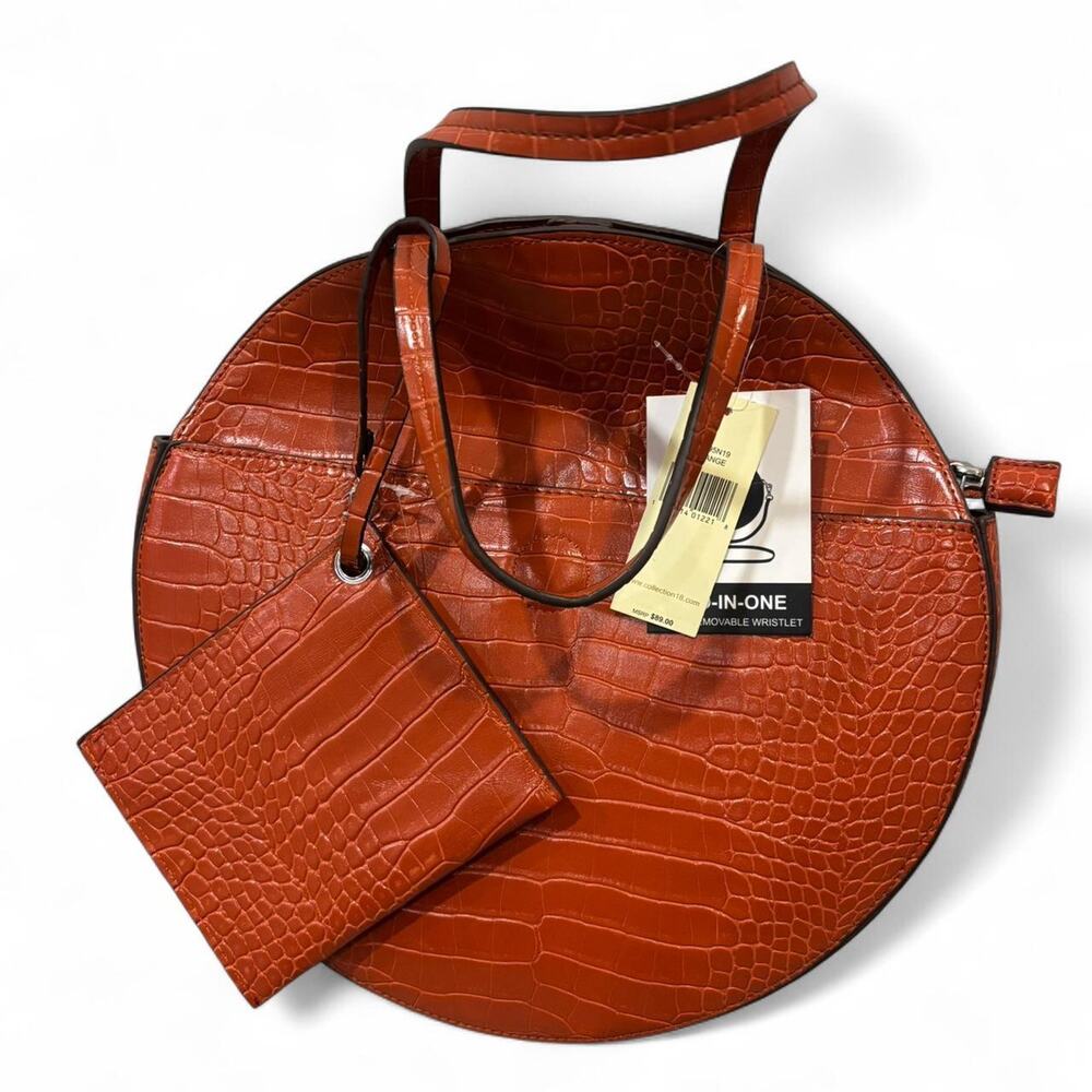 Orange Croc Print Collection18 Tote Bag/Purse